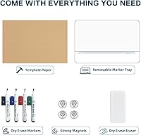 Vista 84 de J&J worldwide Glass Whiteboard Yearly Calendar - 35" X 47" Large Wall Whitrboard - White Board Dry Erase Planner for Wall Home, School, Office