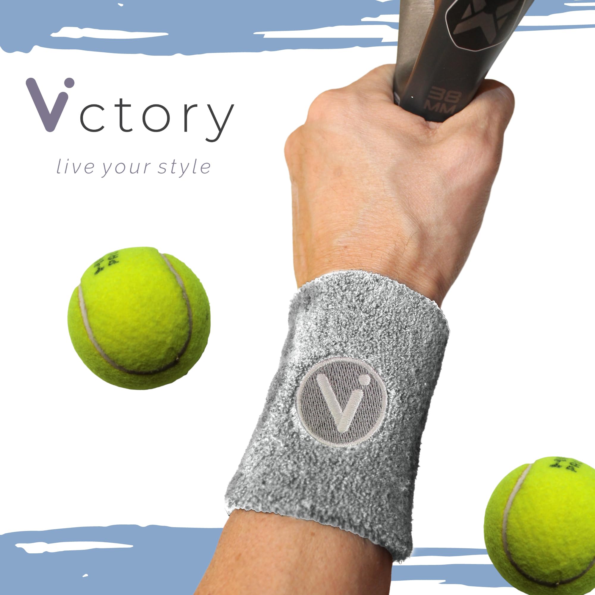 Polsini Sportivi Assorbenti 8x15 Cm - Braccialetti Per Sudore Per Tennis, Palestra, Basket | Alta Elasticit&agrave; E Traspiranti