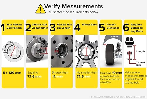 Miniatura 9 de 2 espaciadores de rueda espaciadores espaciadores de rueda espaciadores de 0.591in 5x120 (72.6, 72.56 agujeros) compatibles con BMW 128i 135i 318i