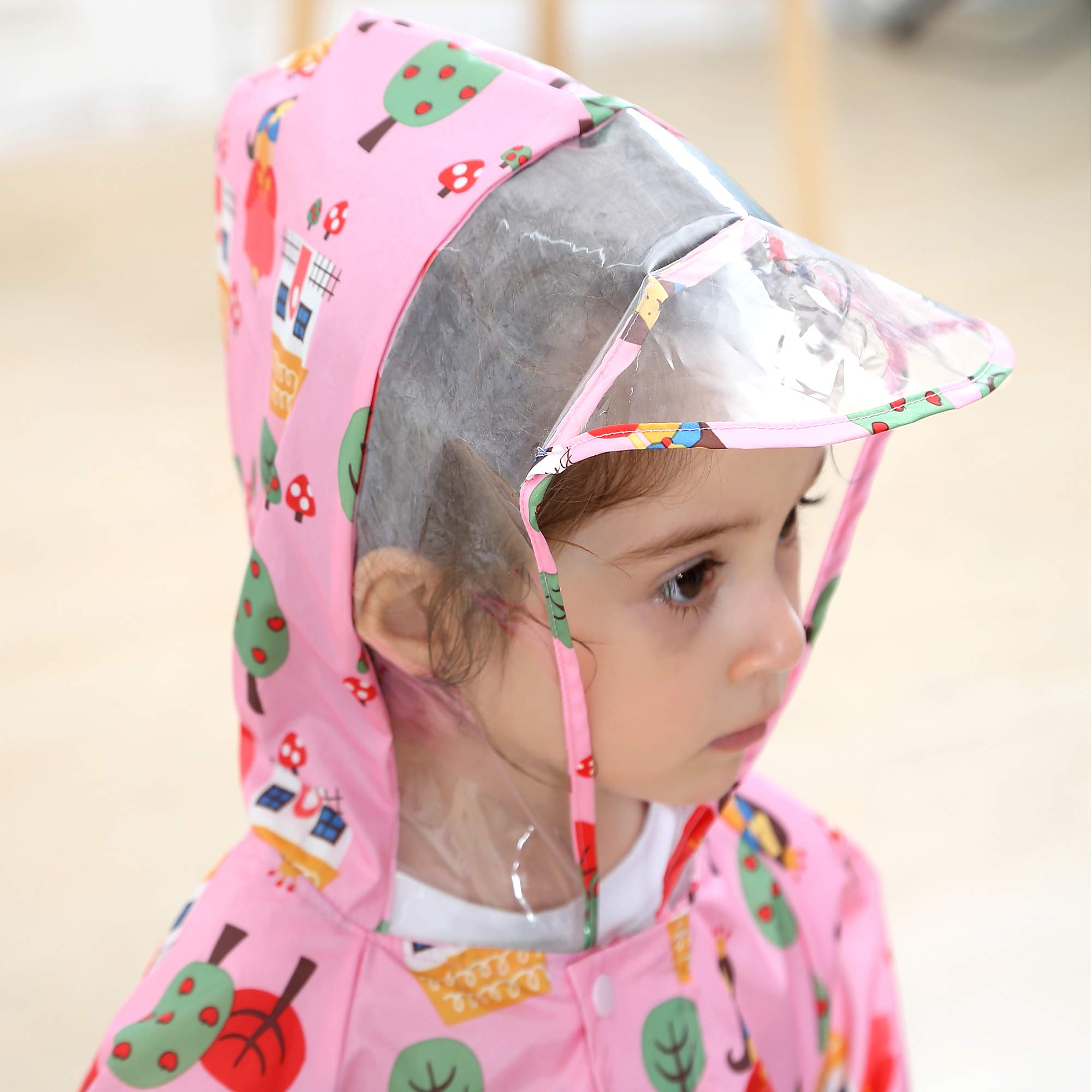 Enfants Imperméables à Capuche Unisexe Filles Garçons Imperméables Combinaison de Pluie Poncho Veste Respirant Manches Longues Manteaux Imperméables Rain Pantalon Vêtements 1-7 ans