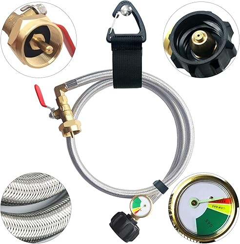 Vista 7 de Adaptador de repuesto de propano trenzado de acero inoxidable de 36 pulgadas QCC1 tipo entrada de propano de extensión de manguera de recambio