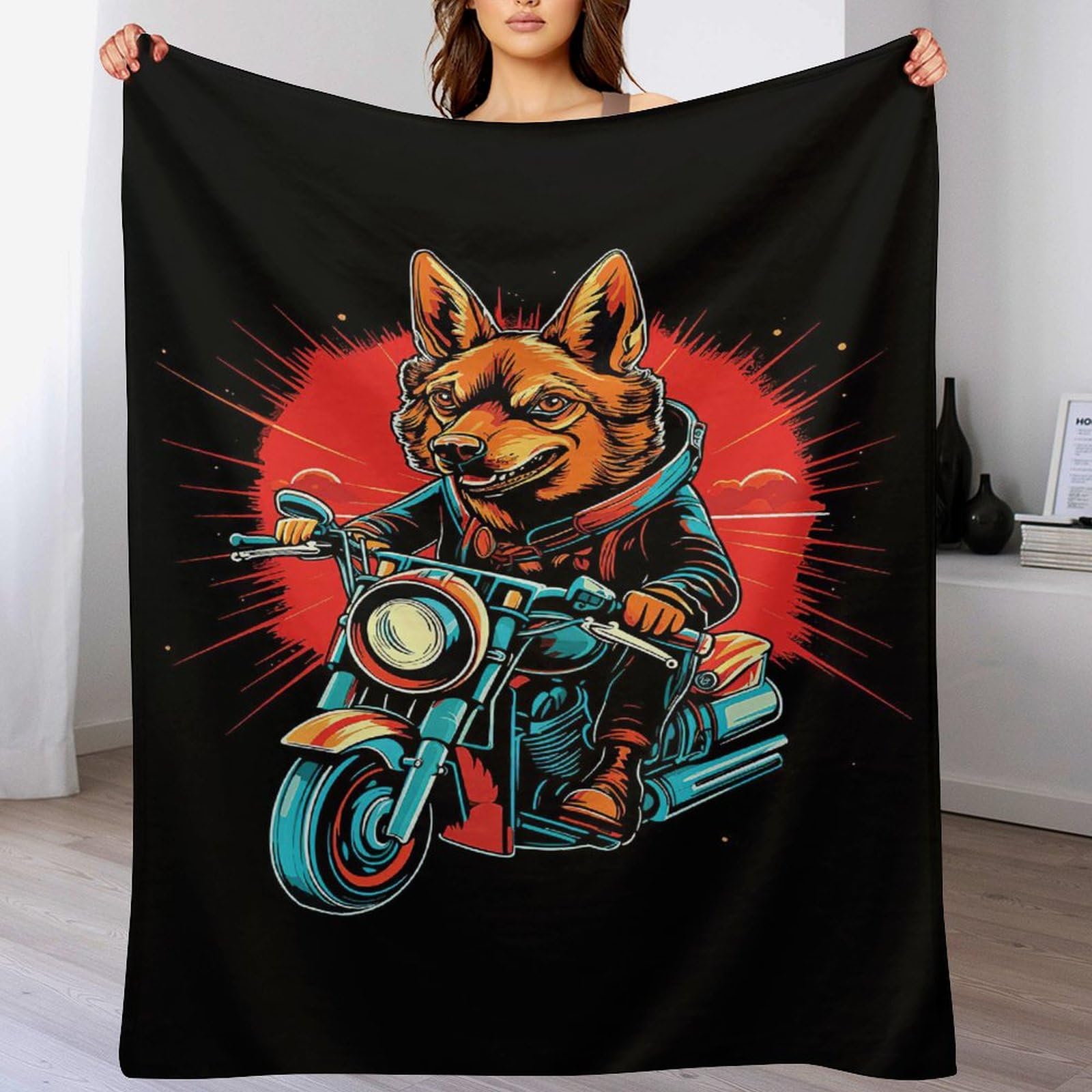 Couverture polaire en flannel de qualité supérieure avec motif Berger Allemand