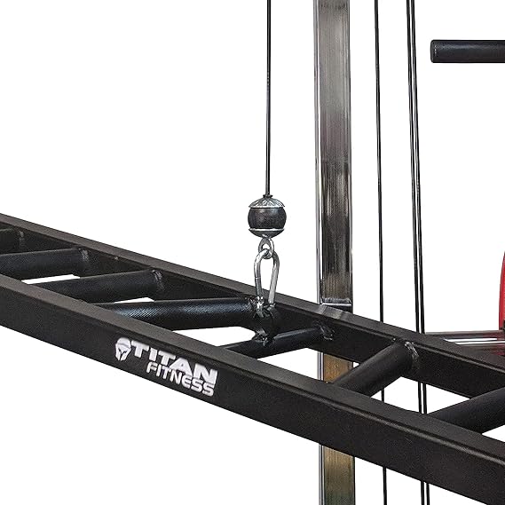 Titan Fitness Multi-Grip Cable Machine Attachment, Lat Pull Down Accessory, 30mm Knurled Grips, Three Neutral Grip Handle Placement