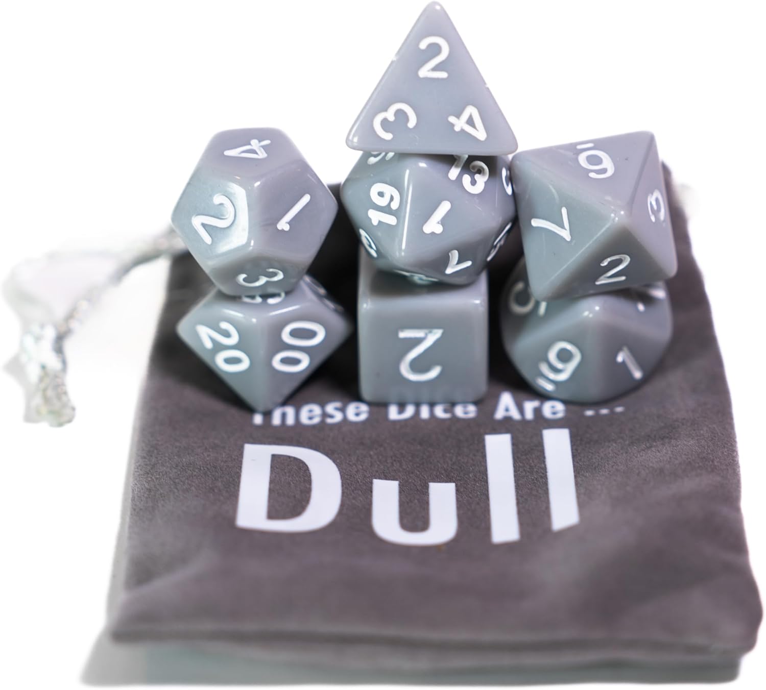 These Dice are Dull | Sir GameAlot Set of 7 Boring Polyhedral Dice | Dungeons and Dragons (D&D), Magic The Gathering (MTG) and Other Role Playing Games (RPG)