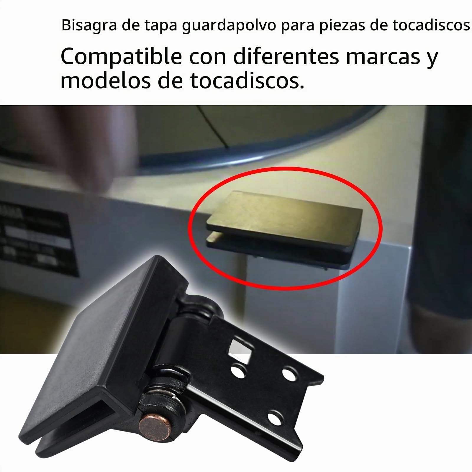 Piezas de bandeja giratoria de bisagra de tapa antipolvo para Akai AP-206, AR-AR The Turntable, BSR-Quanta 450SX, Kenwood KD-40R, Sony PS-11, PS-22, Yamaha P-200