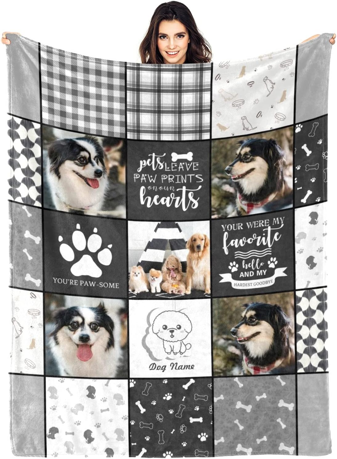 Custom Memorial Blanket Gifts for Dog Lover, Pet Loss