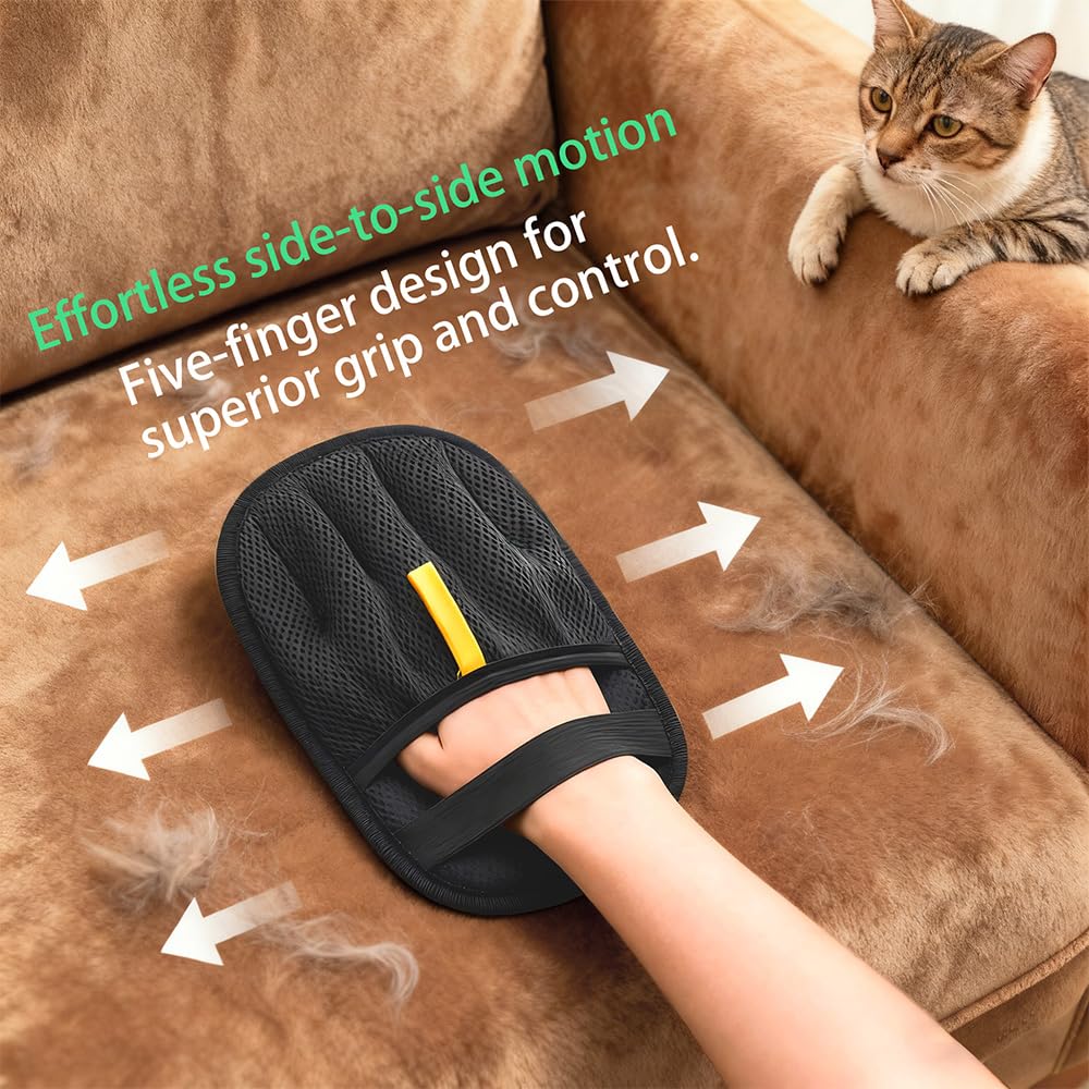 Pet Hair Remover Glove for Dogs & Cats, Thickened Electrostatic Pet Hair Removal Mitt for Couch, Bedding, Carpet & Car Interior, Reusable Furniture Pet Hair Removal Tool for Laundry - image 2