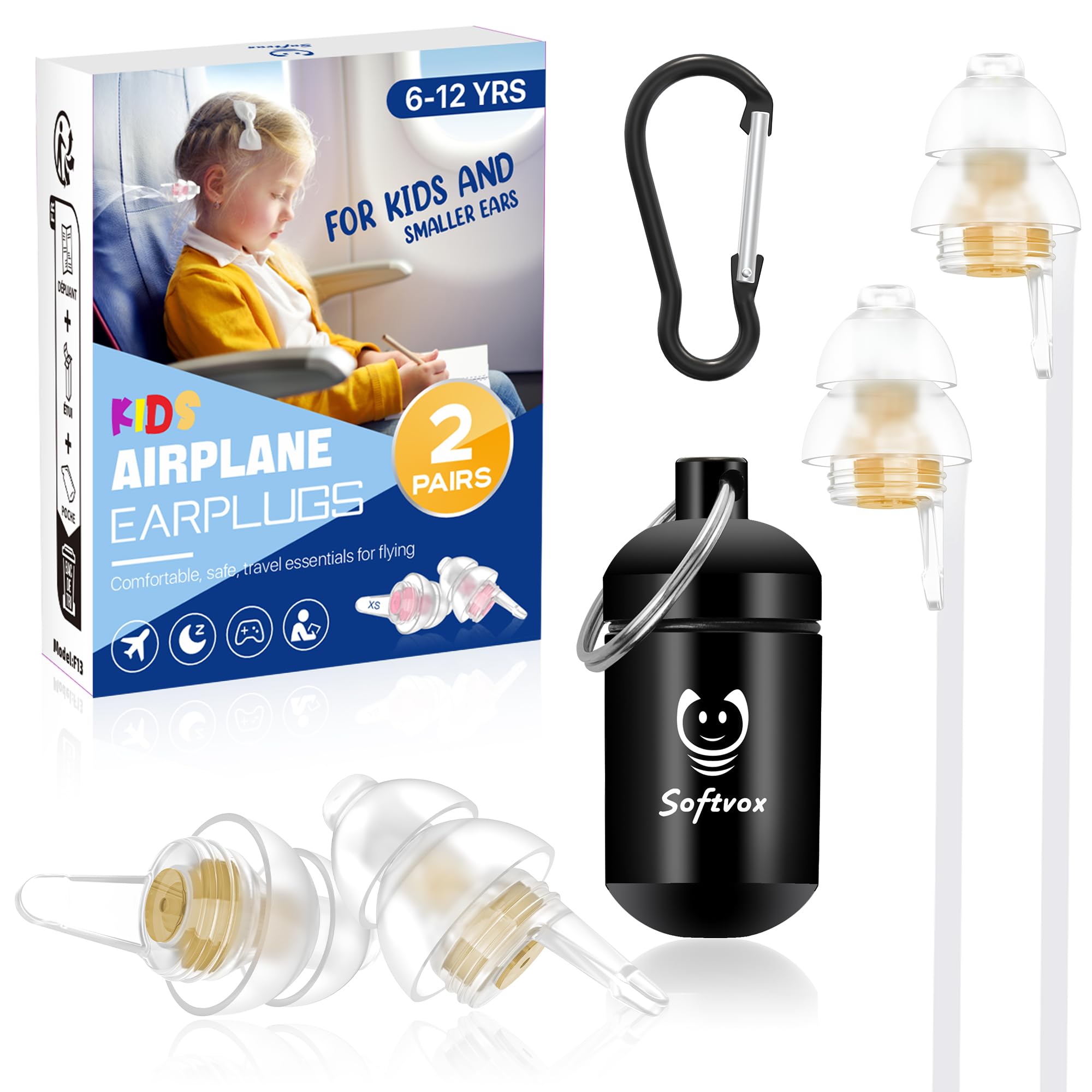 Kids Ear Plugs (6-12 yrs) for Small Ear Canals