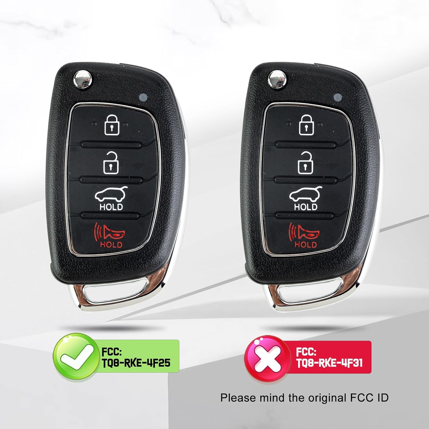 Car Key Remote Control 433Mhz Replacement for 2016-2019 Hyundai Tucson TQ8-RKE-4F25 (2)