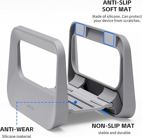 Miniatura 4 de Soporte vertical para computadora de escritorio, soporte de plástico para laptop con protección de silicona, compatible con todos los libros