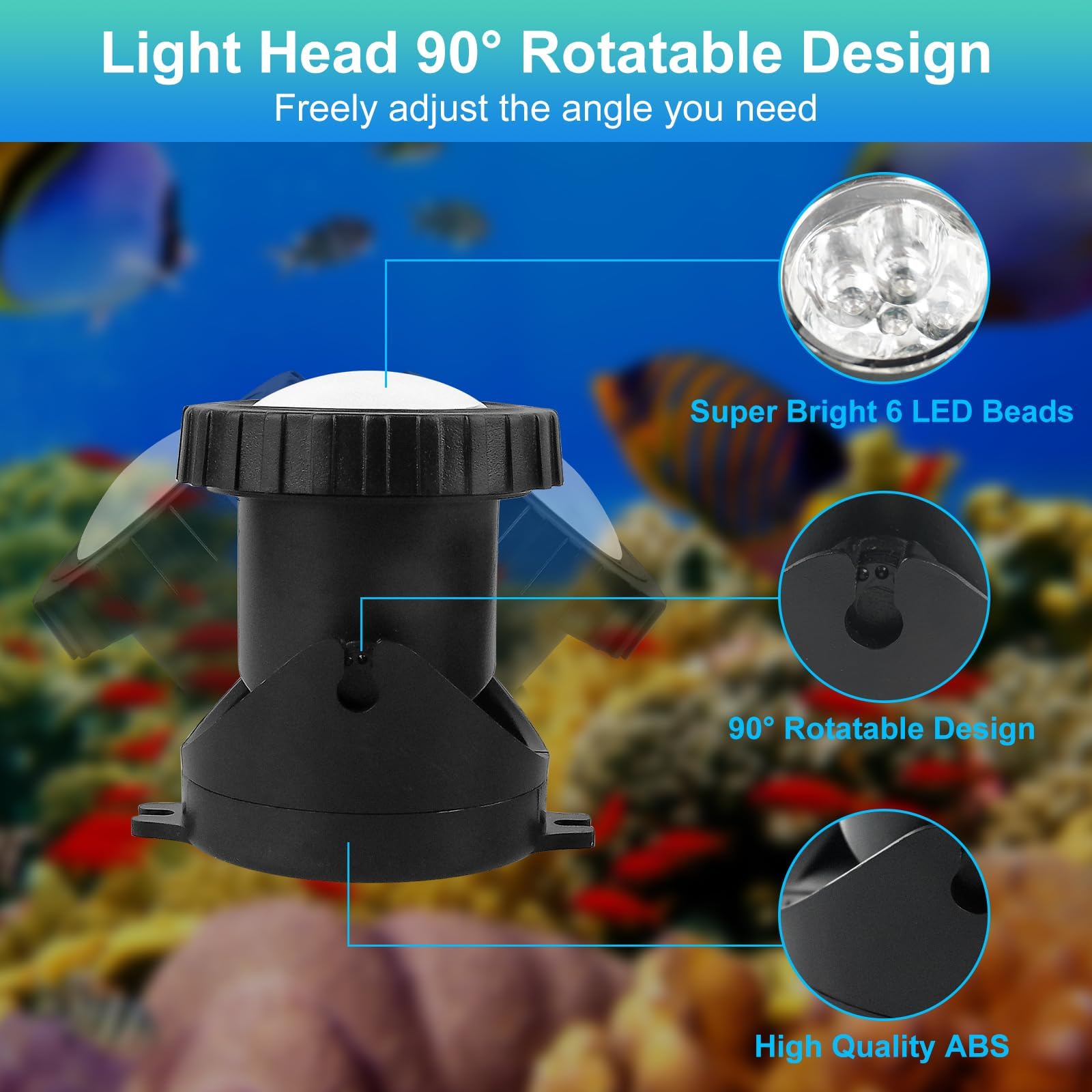 T-SUNUS Illuminazione per Laghetto a LED Subacqueo, LED Sommergibili con Controllo APP Bluetooth Dimmerabile IP68 Illuminazione Subacquea RGB per Giardino Partito Piscina 8 in 1