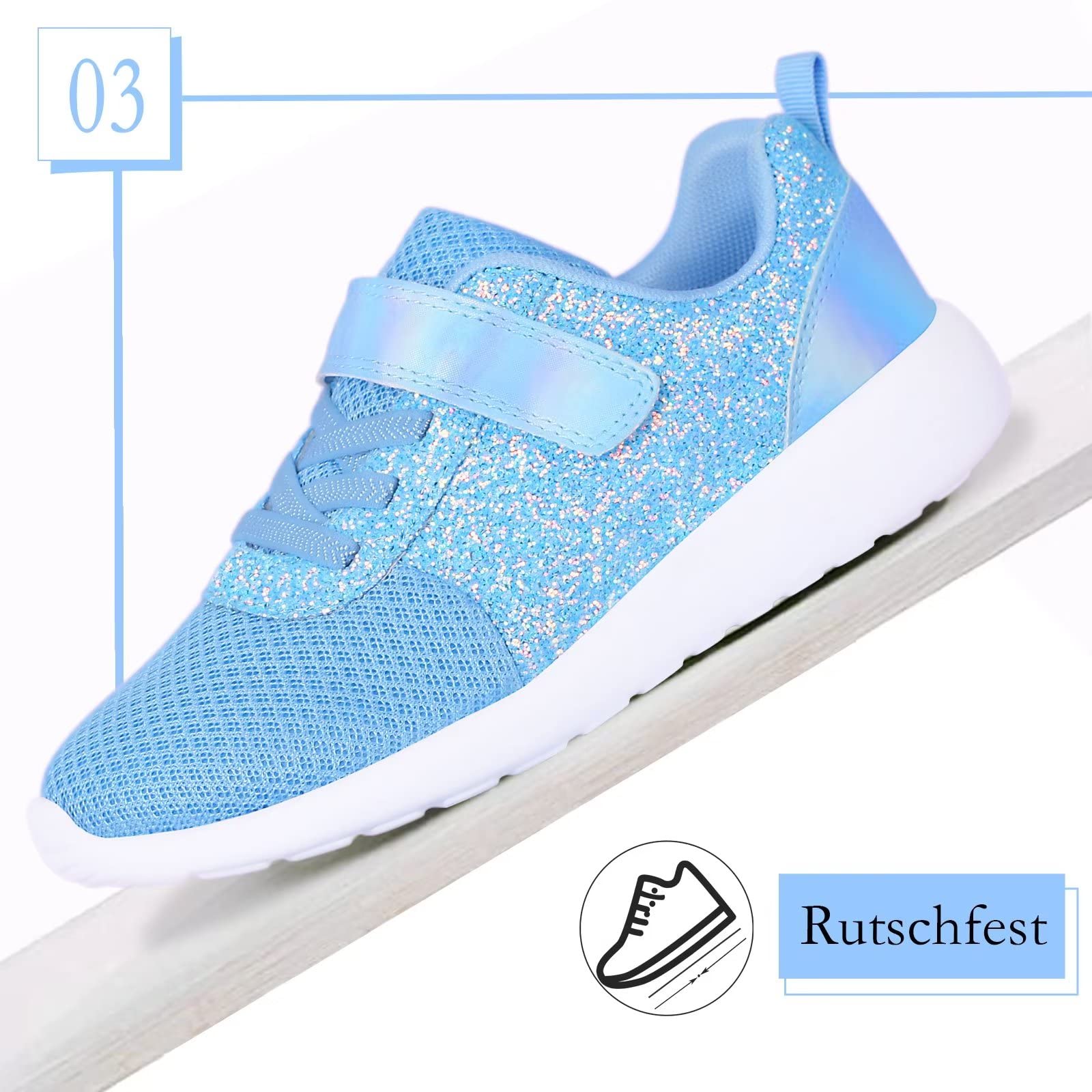 Harvest Land Zapatillas Niñas Deporte Transpirables Corre Ligero Antideslizante Tenis Calzado Exterior Azul 29EU