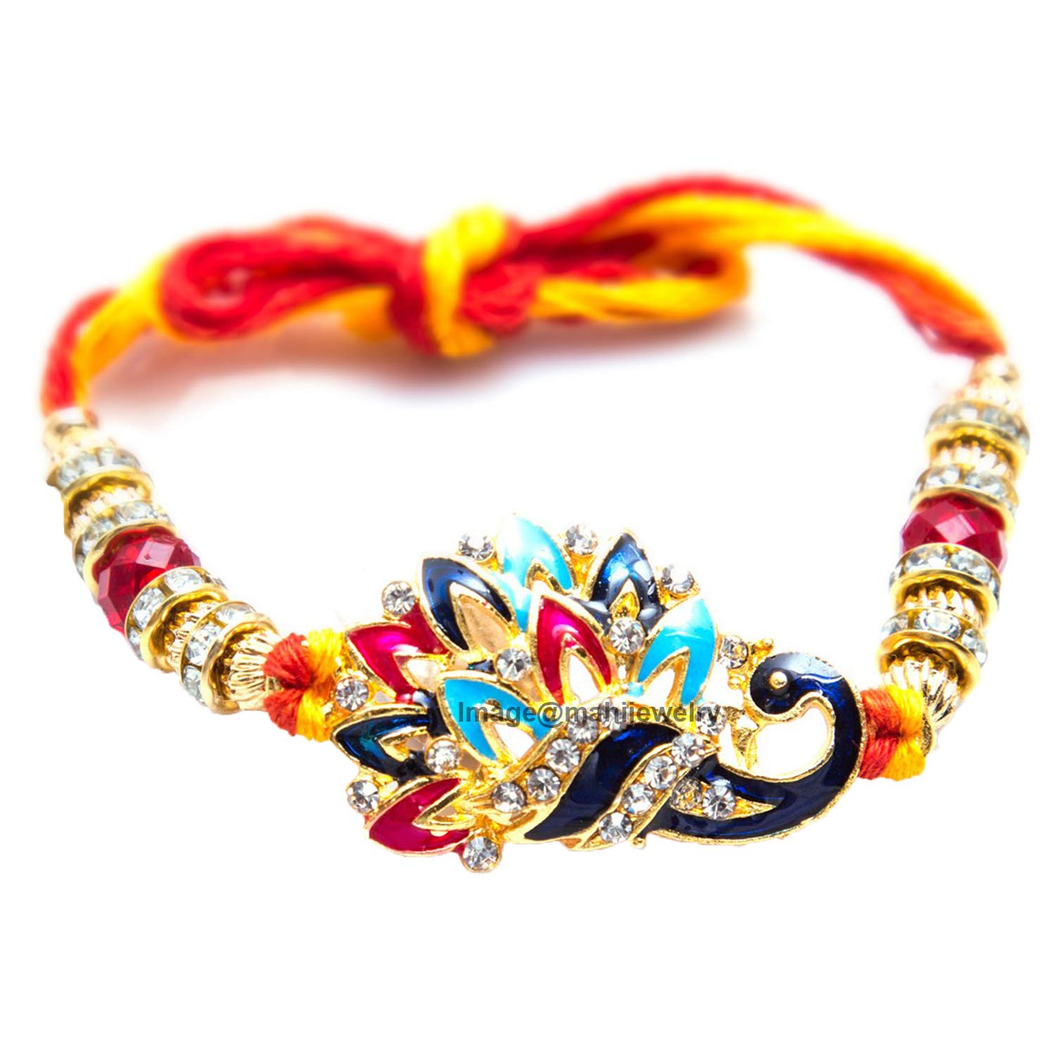Mahi Elegant Peacock Shaped Rakhi with Crystal for Beloved Brother RA1100628G (B08CDYTV6M) Amazon Price History, Amazon Price Tracker