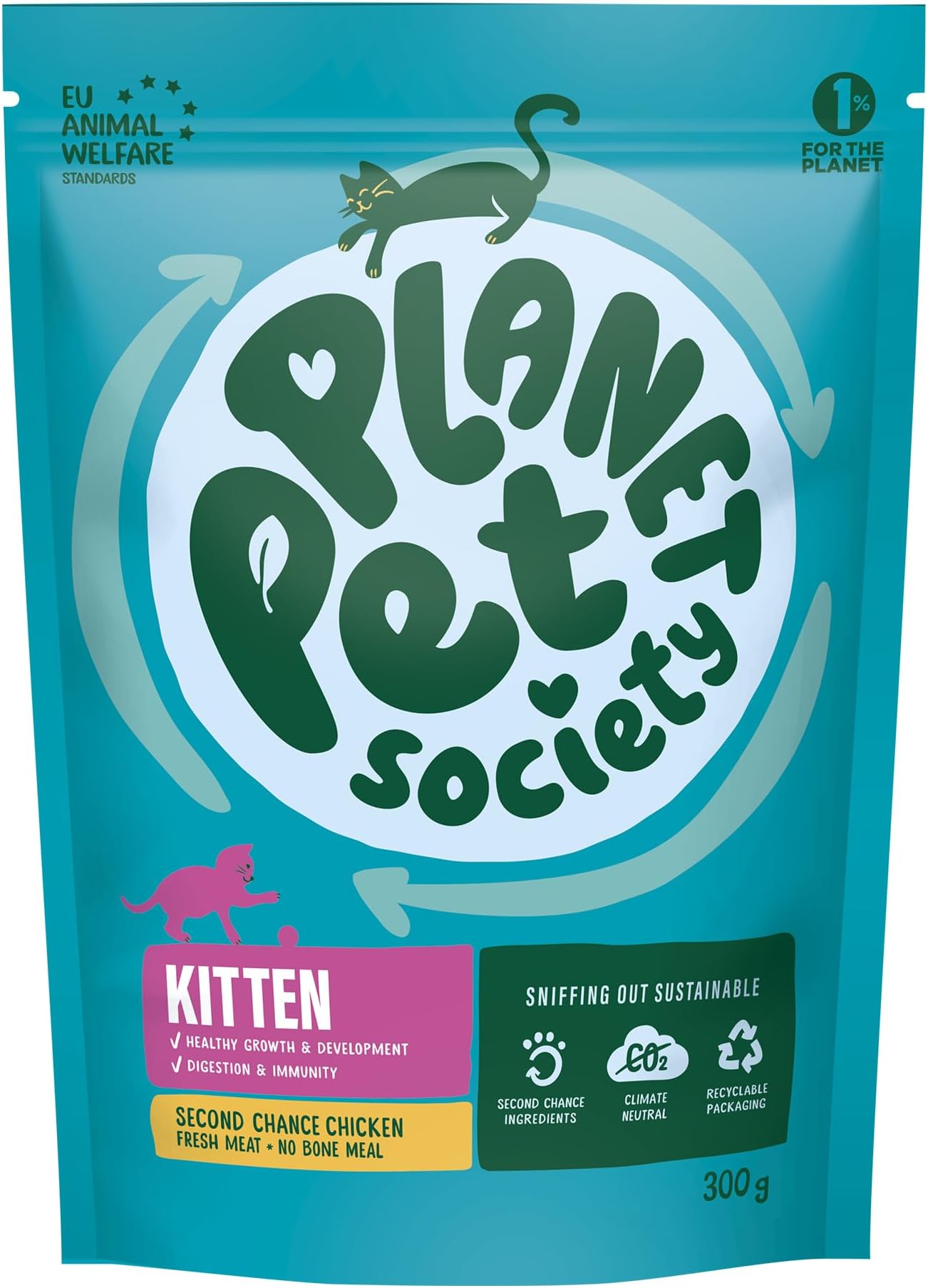 Dry Cat Food, Second Chance Chicken Flavour for Kittens, 300g