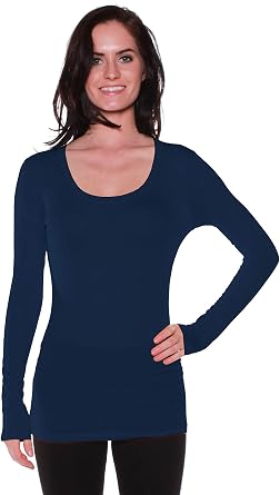 Active Basic Womens Basic Scoop Neck Tops