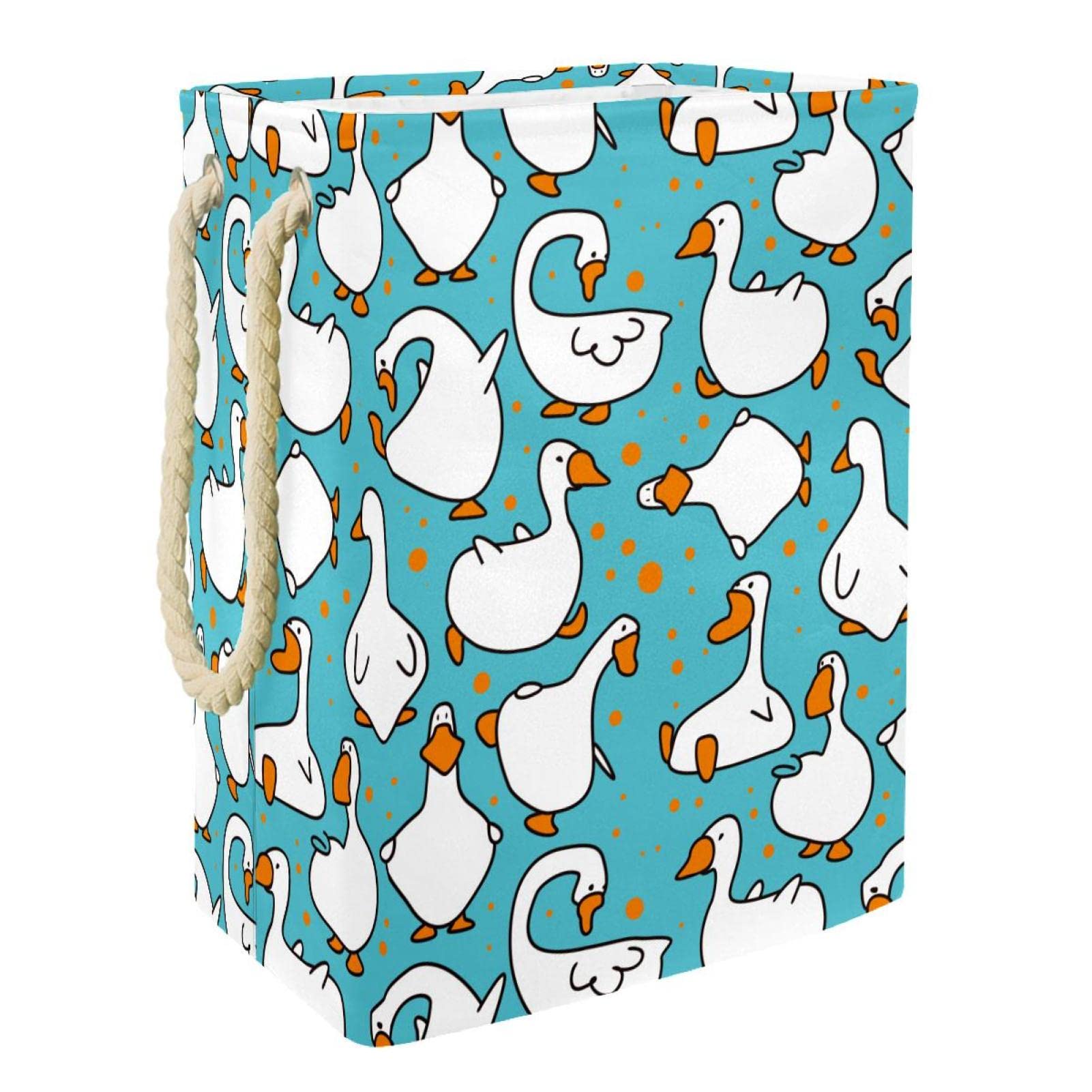 Panier à linge personnalisé Oie grand contenant durable avec poignées en tissu
