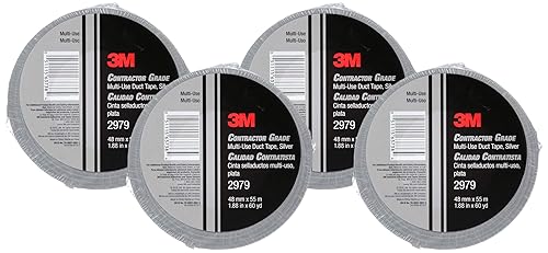 Miniatura 6 de 3M Contractor Grade Pro Strength - Cinta para conductos 3979 color plata 188 pulgadas x 60 yardas adhesivo profesional industrial multiusos 1 paquete