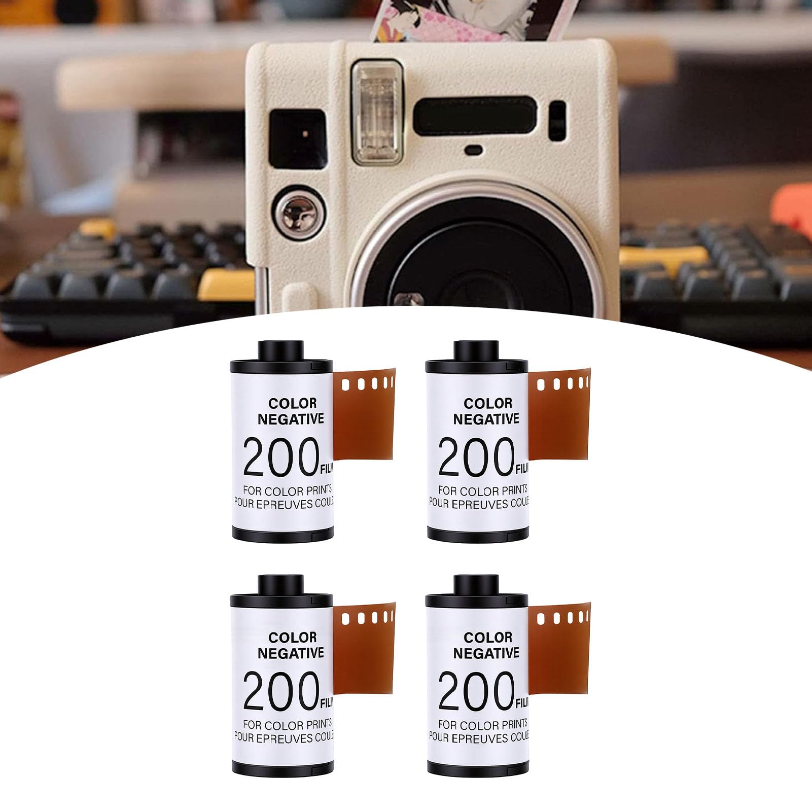 Denash 4 szt. Kolorowa Folia 35 Mm ISO200 C41 Kamera Kolorowa Rolka Filmu | Zrównoważona jakość Ekspozycji, Obsługa Uniwersalnych Formatów, łatwe Przetwarzanie C41 do Portretowej Fotografii