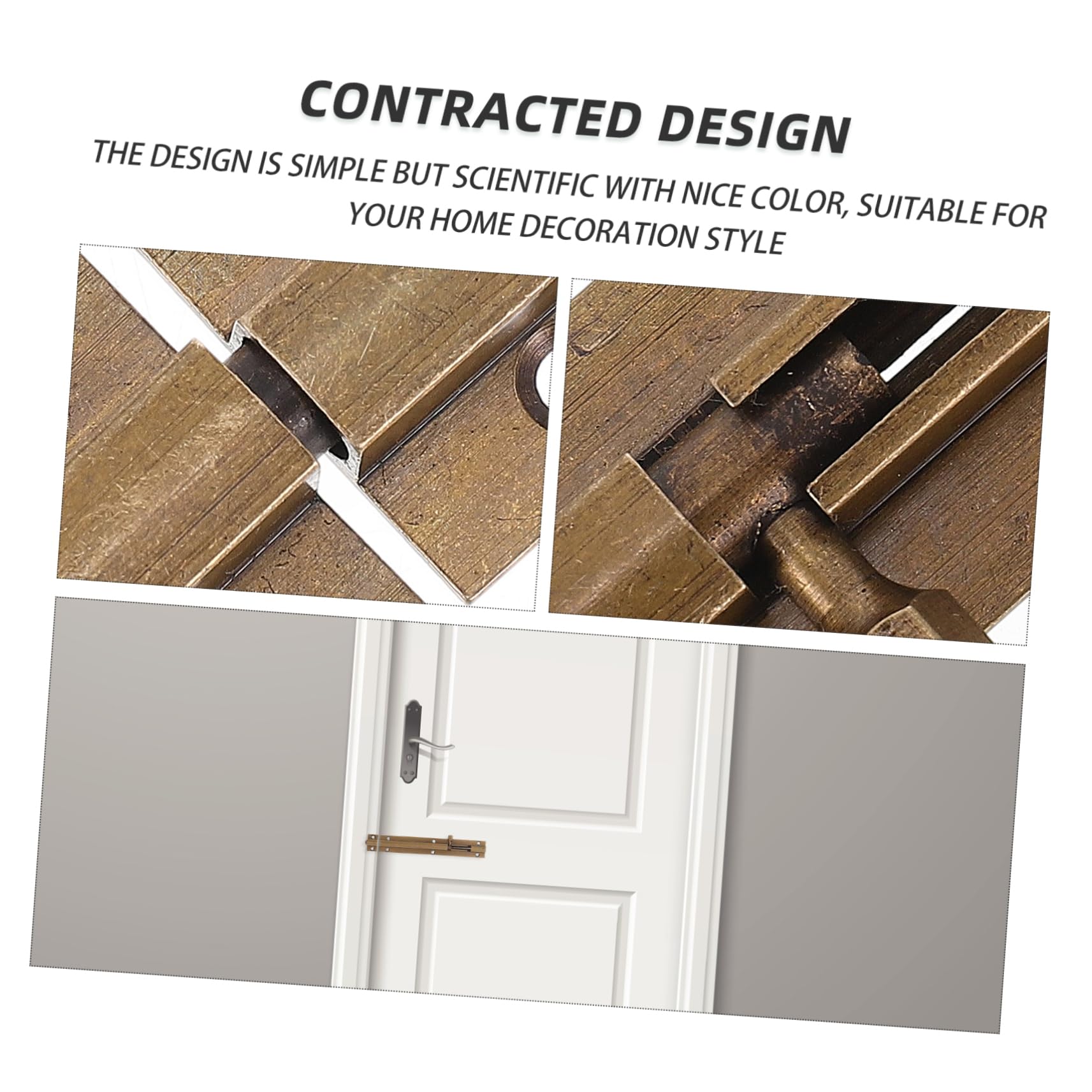 OSALADI 3pezzi Serratura Scorrevole Rame Antico Chiusura Per Porte e Finestre Sicurezza Per Interni Ed Esterni Design Elegante e Resistente Facile Installazione e Massima Durata