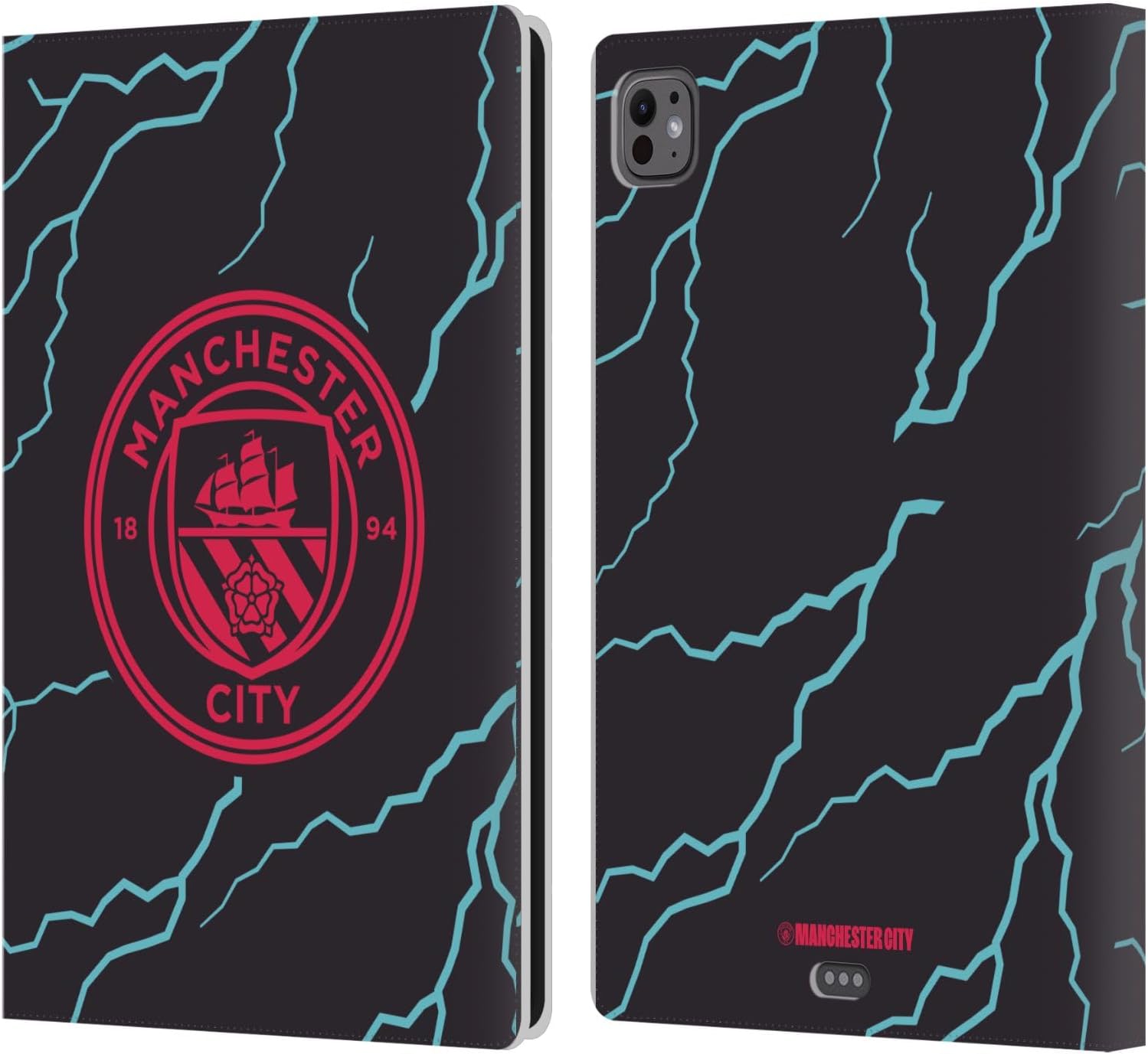 Head Case Designs Officially Licensed Manchester City Man City FC Third 2023/24 Badge Kit Leather Wallet Case Compatible with Apple iPad Pro 11 M4/M5 2024/2025