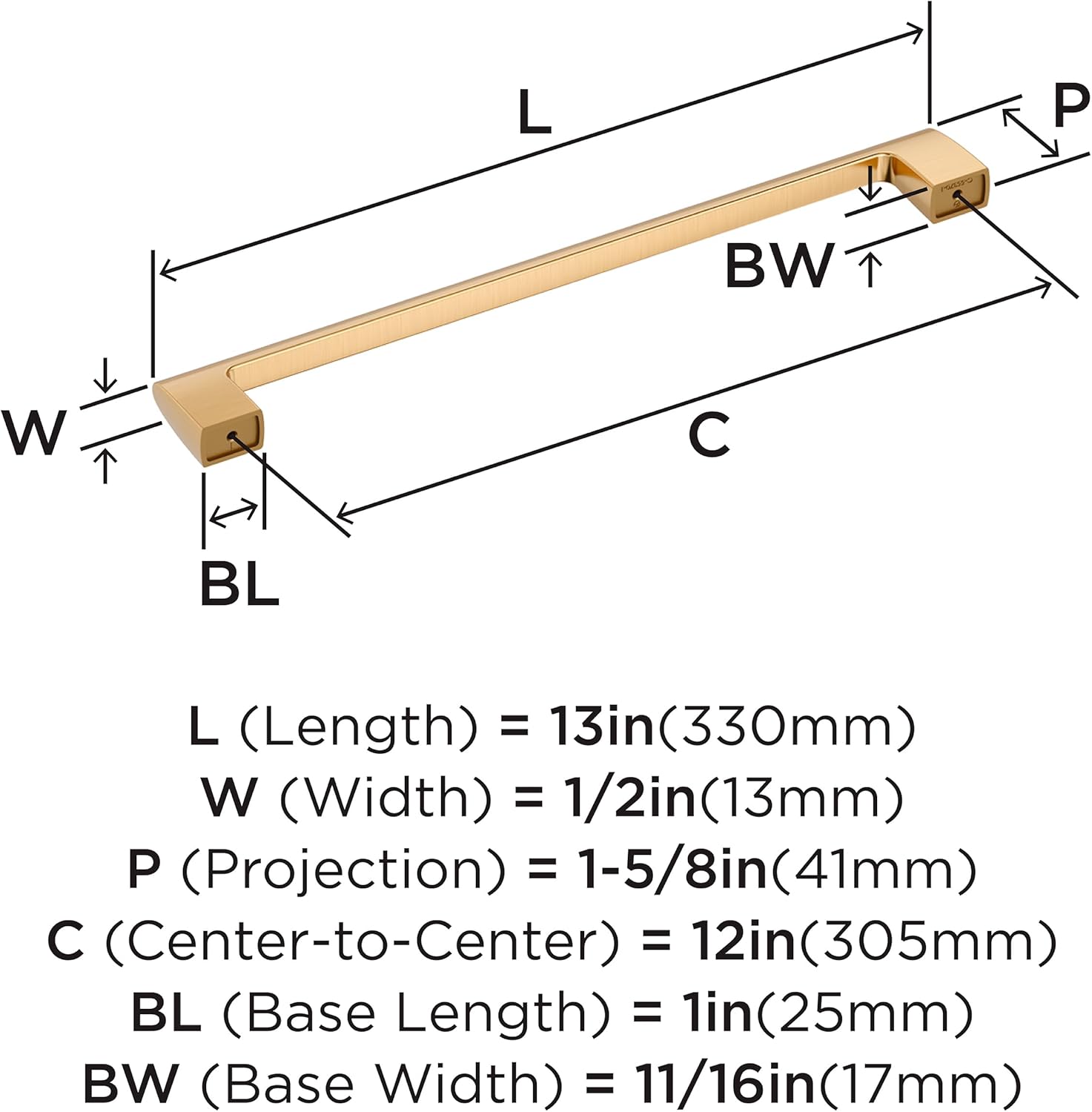 Amerock Riva 12 inch (305mm) Center-to-Center Champagne Bronze Appliance Pull, BP55370CZ