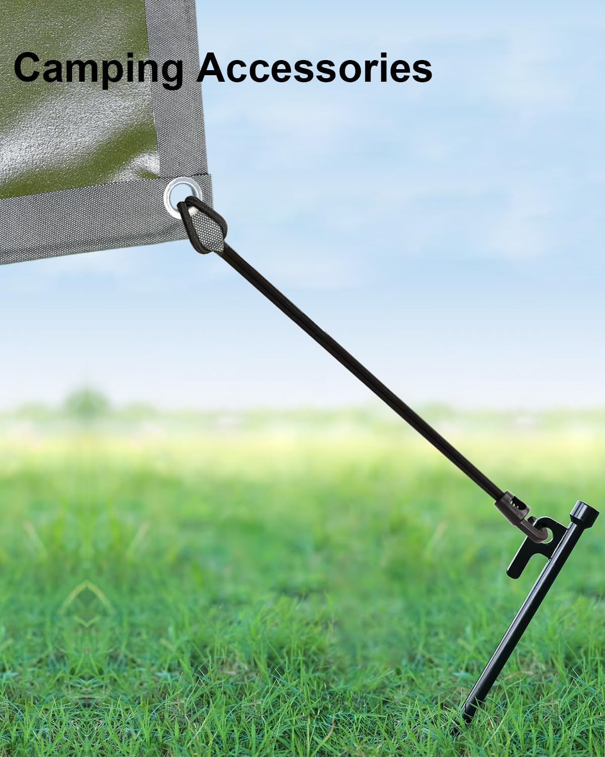 Small Bungee Cords with Hooks 6 Inch, 50 Pcs Short Bungee Cords with Hooks, Adjustable Heavy Duty Tarp Straps Outdoor for Tarp, Canopy, Camping, Tent Poles (Black)