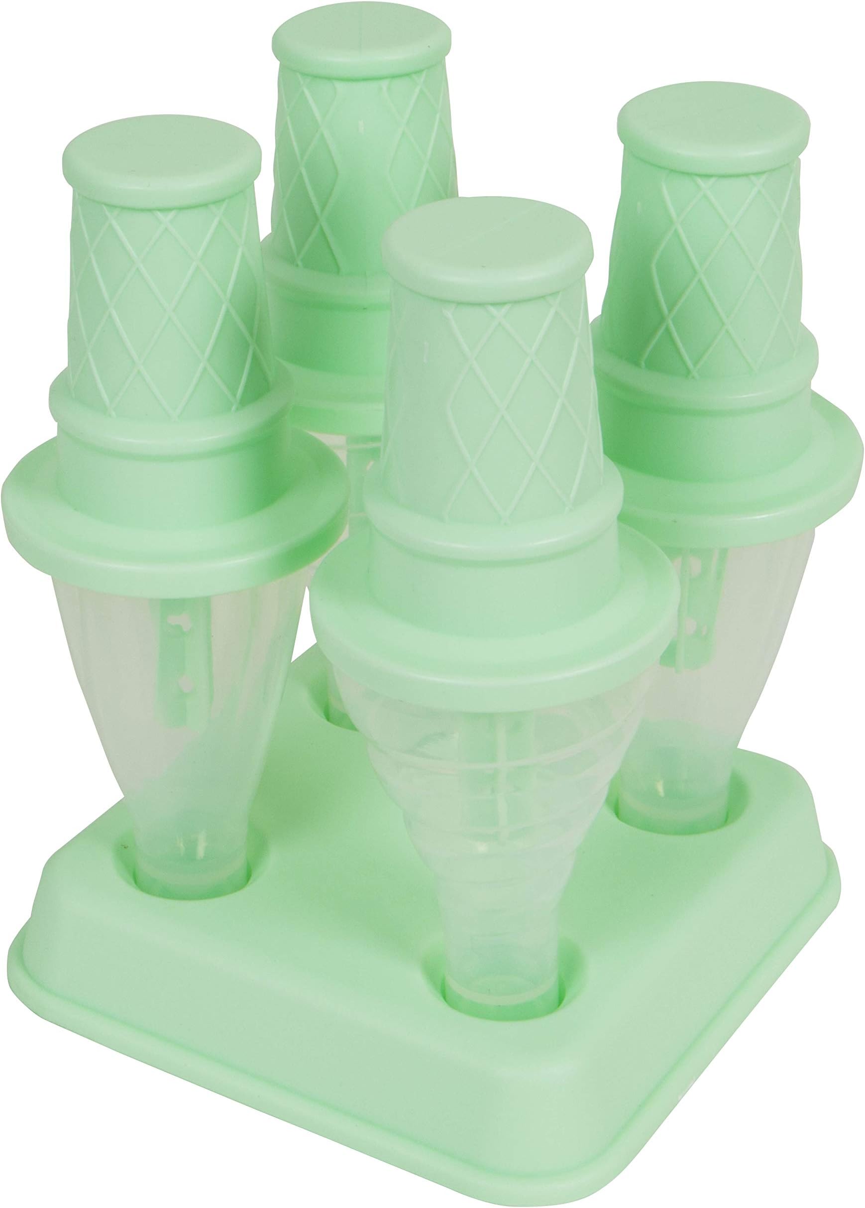 EvriholderCake Ice Pops, Reusable Popsicle Molds for Creating Your Own Frozen Treats in the Shape of Soft Serve Ice Cream, Pack of 4, teal, standard, 1184A12-AMZ