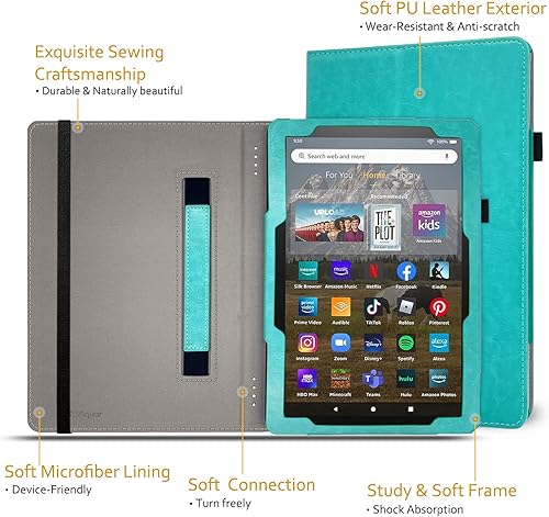 Miniatura 6 de RSAquar Funda para tablet compatible con Tienda Fire HD 10, 13 generación (2023) y 11 (2021) de 10.1 pulgadas con función de encendido automático,