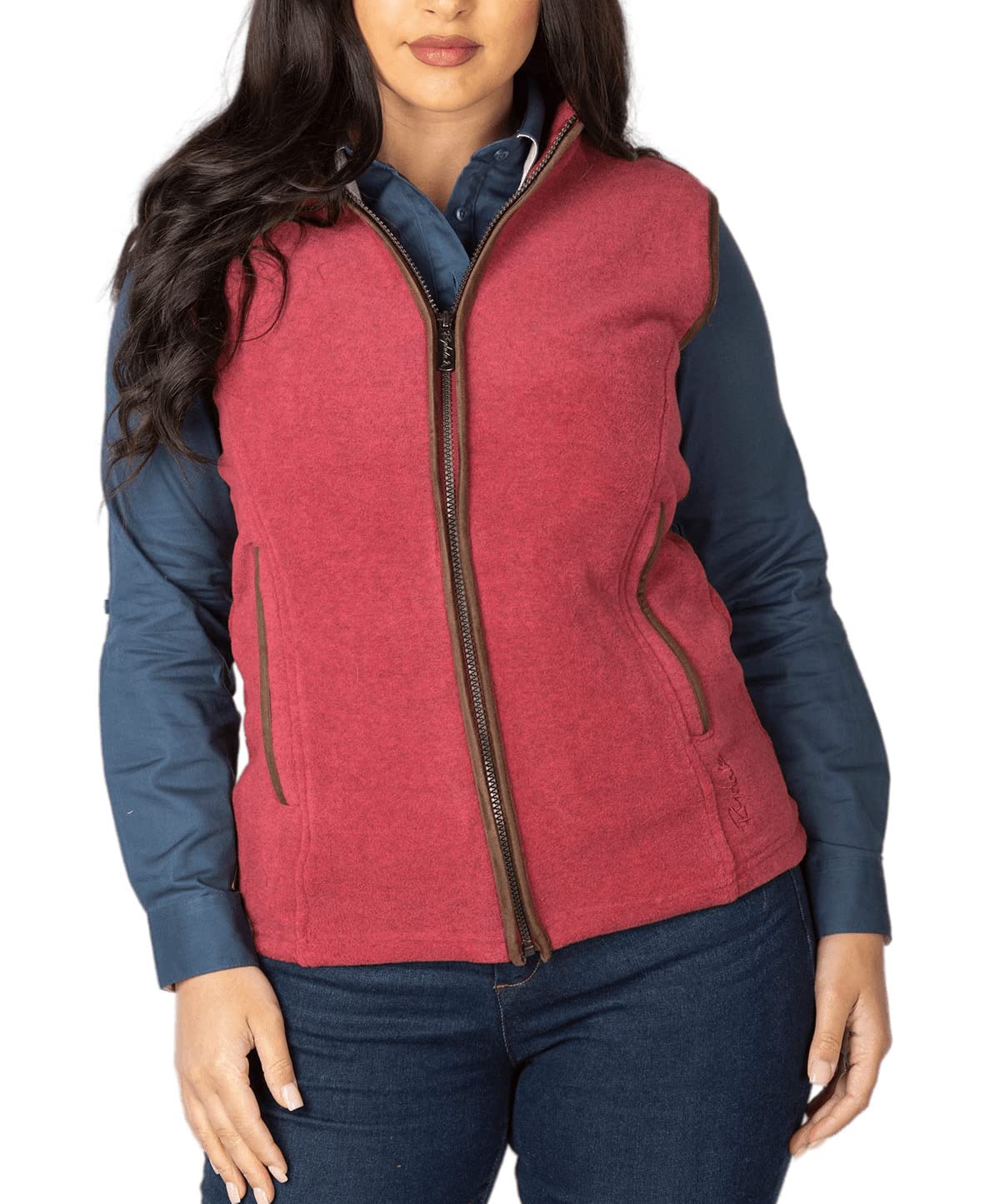 Rydale Ladies Huggate Waistcoat Womens Fleece Gilet Bodywarmer Vest Sleeveless Jacket Country Gilets 12 Colours (Strawberry, 12)