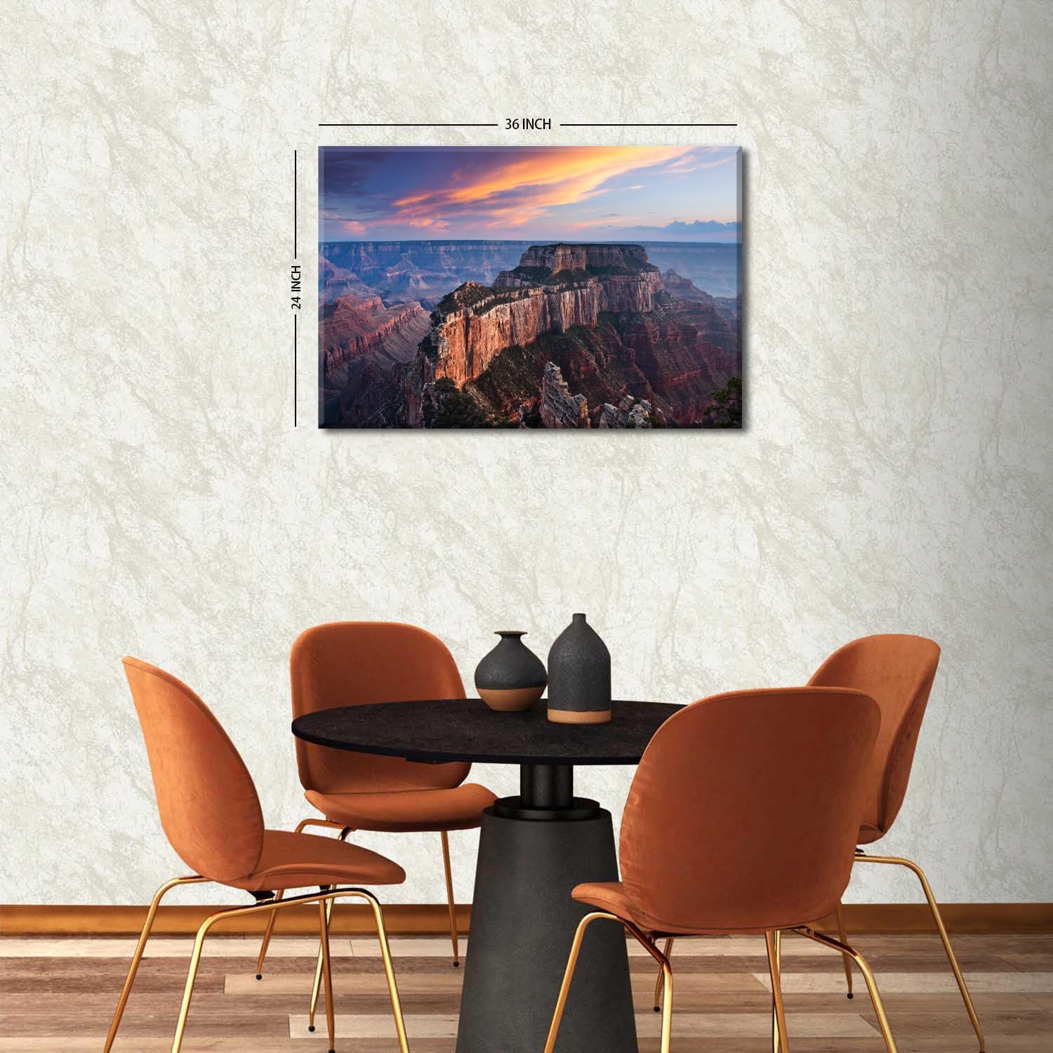 Grand Canyon Mountain Wall Art Arizona National Park Landscape Wall Decor Western Desert Decor Nature Sunset Grand Canyon Scenery Canvas Prints Artwork for Living Room Office Home Decoration 24x36"