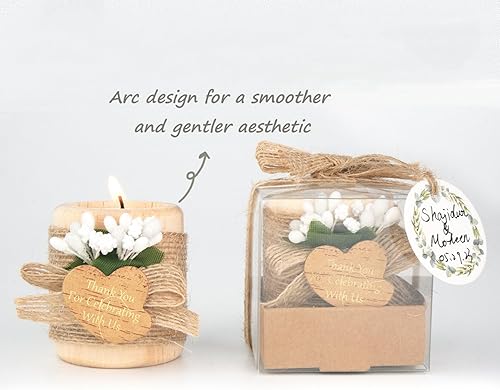 Vista 2 de Paquete de 30 portavelas de madera para regalos de boda, regalos de despedida de soltera para invitados, centros de mesa de bautismo/baby shower