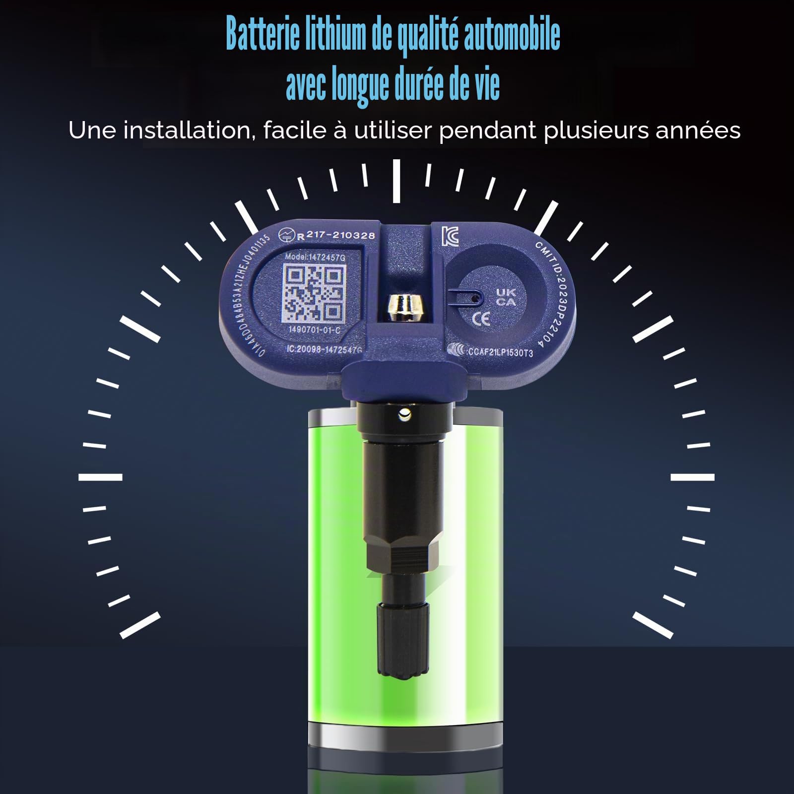 Capteur de Pression des Pneus Bluetooth(BLE) pour Tesla,Capteur TPMS Système Surveillance la Pression des Pneus pour les Modèles Tesla Produits Après Décembre 2020,Capteur Remplacement OEM(4 pc)