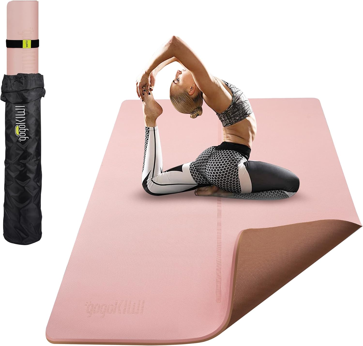 Large Yoga Mat (6'x4')  1/4" & 1/2" Thick Exercise Mats for Home Workout, Extra Wide Workout Mats for Home Gym, Yoga, Pilates, Stretching, Floor & More