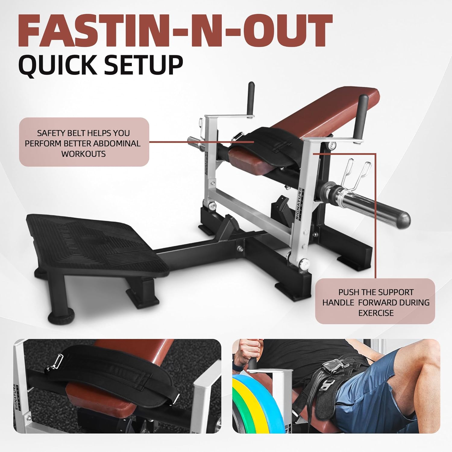 Fitvids Glute Bridge Plate-Loaded Hip Thrust Machine for Butt Shaping and Building Glute Muscles
