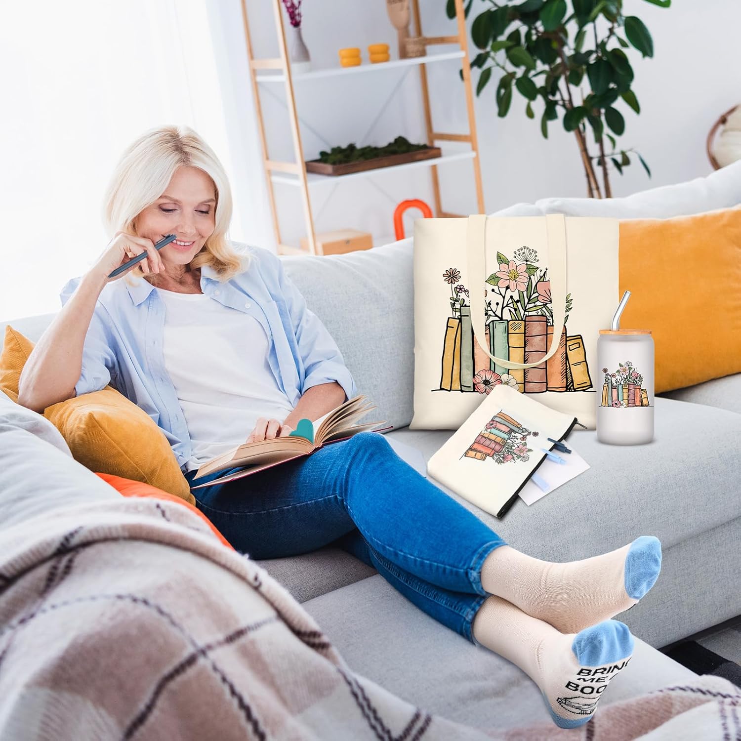 10 Pcs Valentines Book Lovers Gifts for Women Bookish Birthday Gift for Valentine's Day Reader Boss Book Club Customer Coworkers Teacher Nurse Professional Librarians Bookworms(Blue) - Image 7