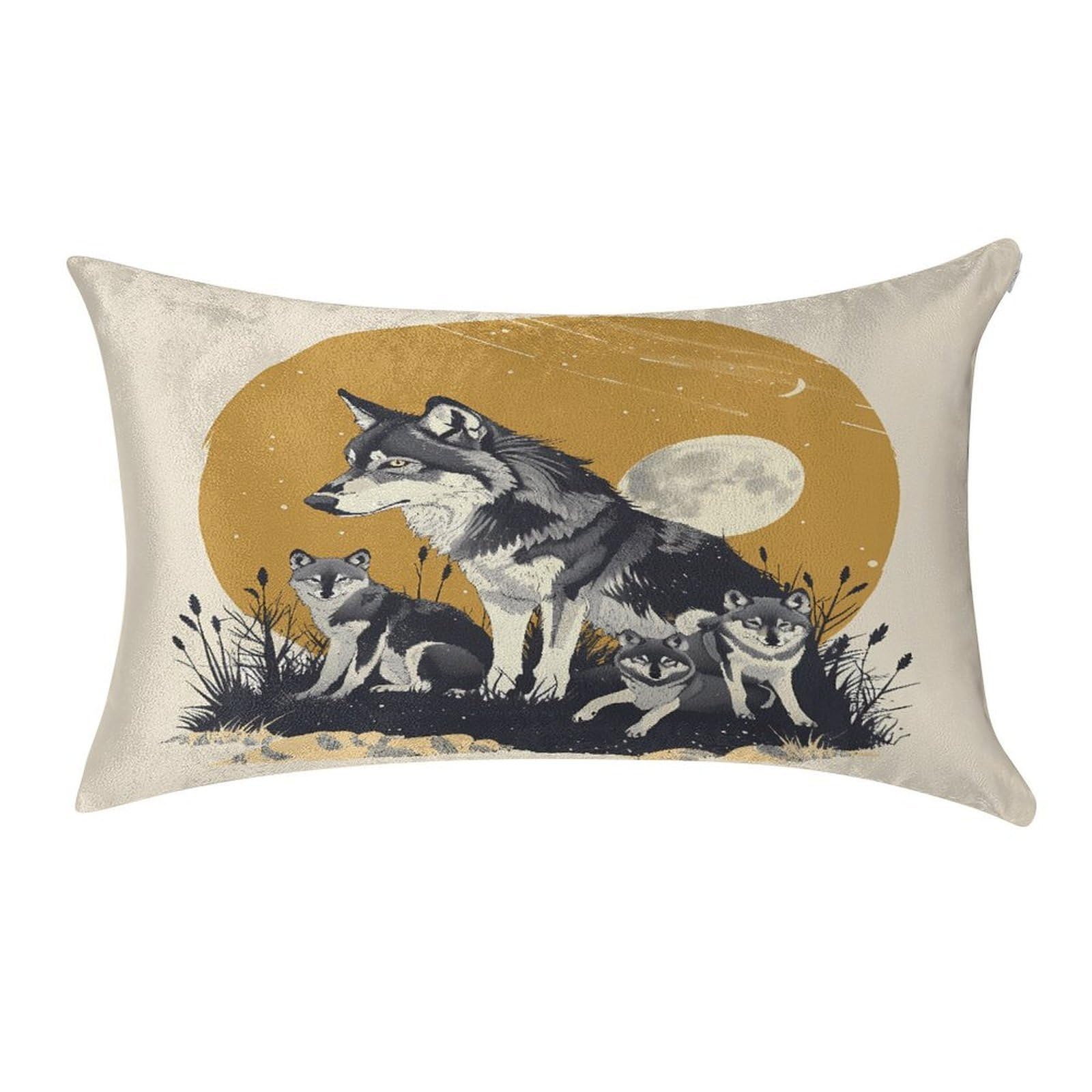 Fekiloot Style Wolves Family Pillow Covers Home Decor Pillow Cases