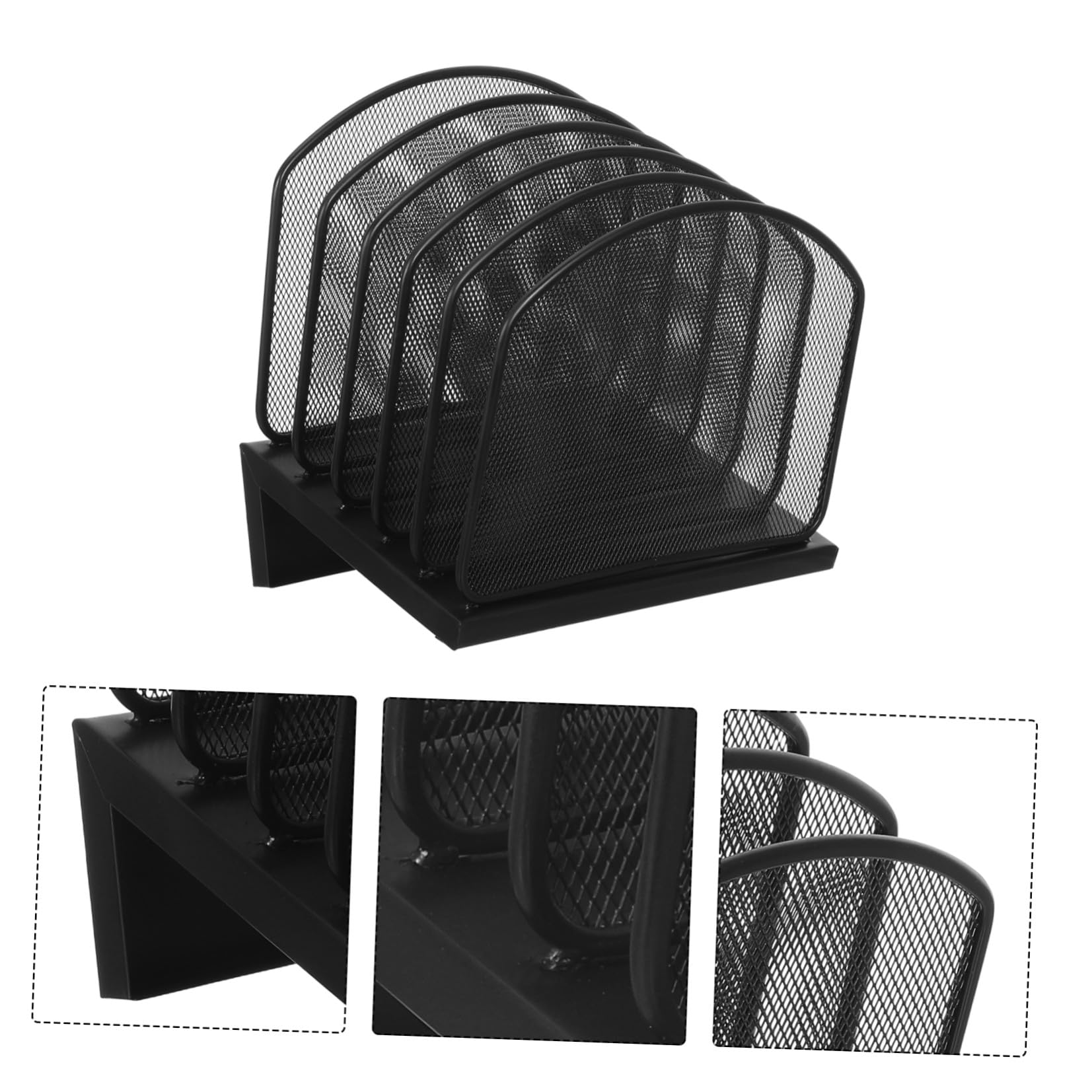SECFOU Organizzatore Scrivania Verticale in Metallo con Scomparti Multipli Porta Documenti e Cartelle per Ufficio Casa e Studio Design Moderno e Funzionale