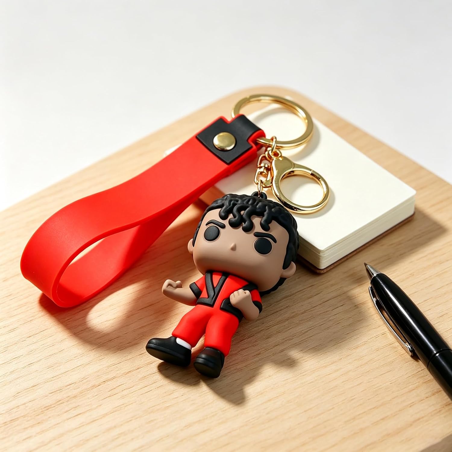 MJ Key Chain, White Glove Design with Rhinestones image 5