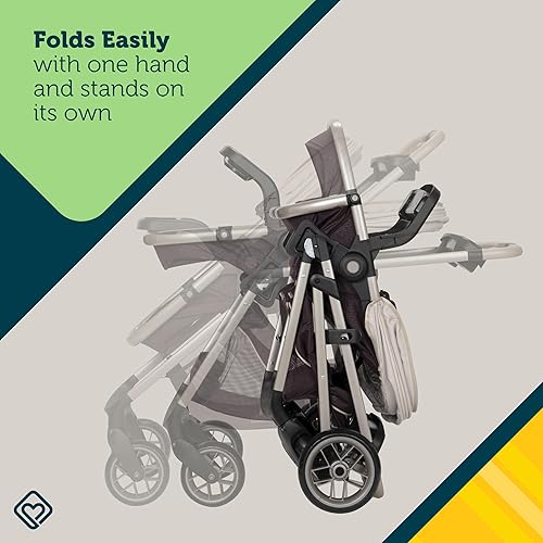 Vista 5 de Safety 1st Deluxe Grow and Go Travel System - Conjunto de cochecito y asiento de automóvil, sistema de viaje 8 en 1, capacidad de peso de 4 a 30
