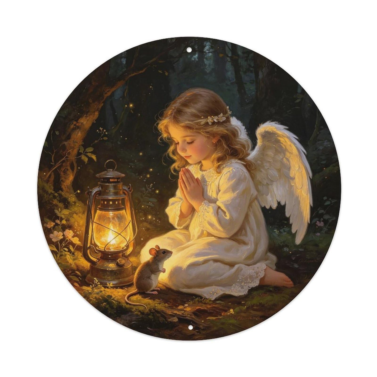 Angel's Prayer Metal Tin Sign Plaque
