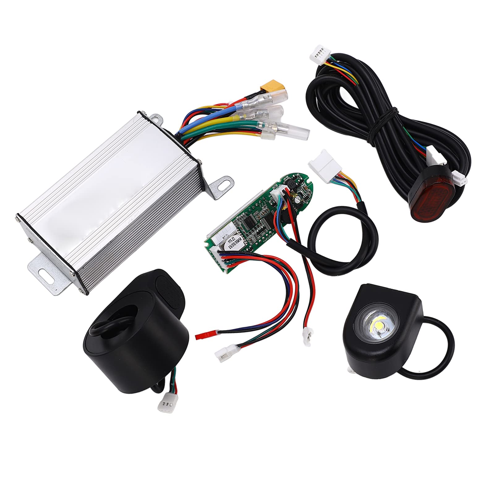 DC 36V 350W Eletric Scooter Controller with LCD Display, Electric Scooter Controller Kit E-Bike Conversion Kits with Circuit Board, Thumb Shifter, Tail Light and Headlight Fitting