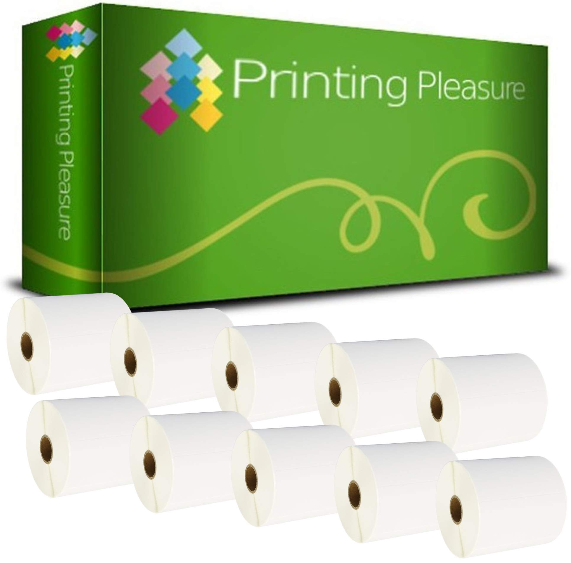 Printing Pleasure 10 x Zebra 100mm x 50mm Etiquetas para Zebra Type Impresoras | 1000 Etiquetas por Rollo | Térmica directa