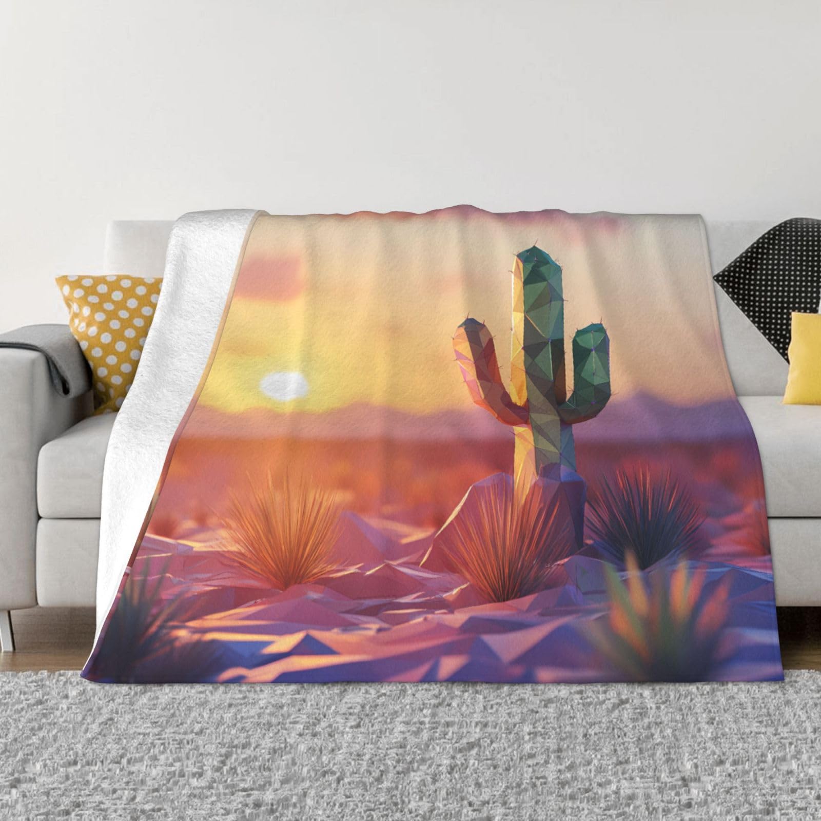 Couverture de canapé chaude motif Desert Day pour cocooning au salon 152x127 cm