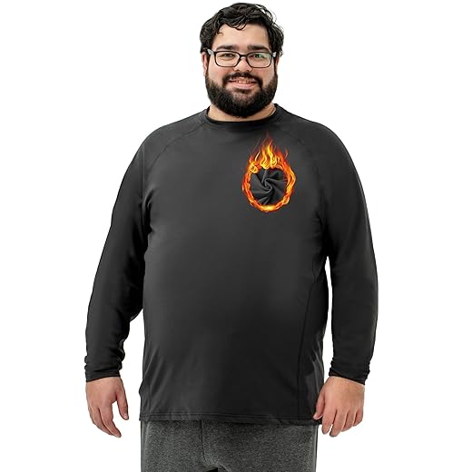 BRISIRA Big and Tall Thermal Shirts for Men Fleece Lined Long Sleeve Base Layer Soft Warm Undershirts Seamless & Tag Free