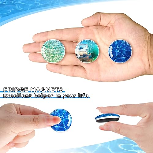 Miniatura 9 de DARUITE 12 imanes de vidrio para nevera, fuertes imanes de refrigerador para manualidades, oficina, cocina y pizarra blanca, mármol