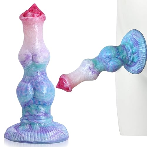 Realistic Dragon Dildo, 10inch Big Thick Wolf Dildos with Knots Long Dog Silicone Dildo Monster Strap On Dildos Sex Toys for Women Men and Couples - Original