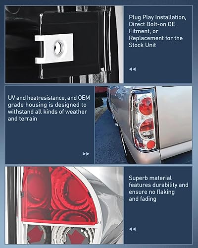 Miniatura 6 de Nilight Conjunto de luz trasera compatible con Chevy Silverado 1999 2000 2001 2002 2003 2004 2005 2006 2007 GMC Sierra 1999-2002 lámpara trasera de