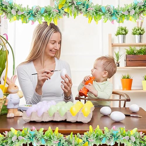 Miniatura 5 de Guirnaldas de oropel de Pascua de 40 pies, colorido torcido de oropel con confeti, guirnalda colgante de purpurina metálica para fiestas, ventanas,