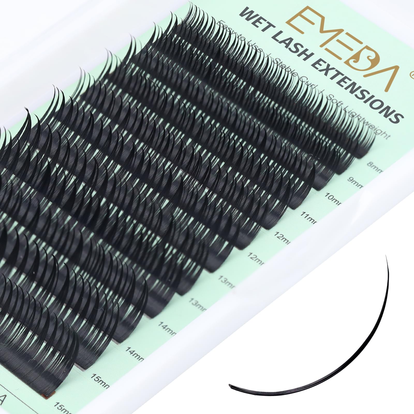 EMEDA Lash Spikes Wet Eyelash Extension Premade Spire Manga Individual Lashes 0.07 C Curl Wet Comic Lash Clusters DIY Anime Lash Extensions Super Matte (0.07 C Curl Mix 8-15mm)