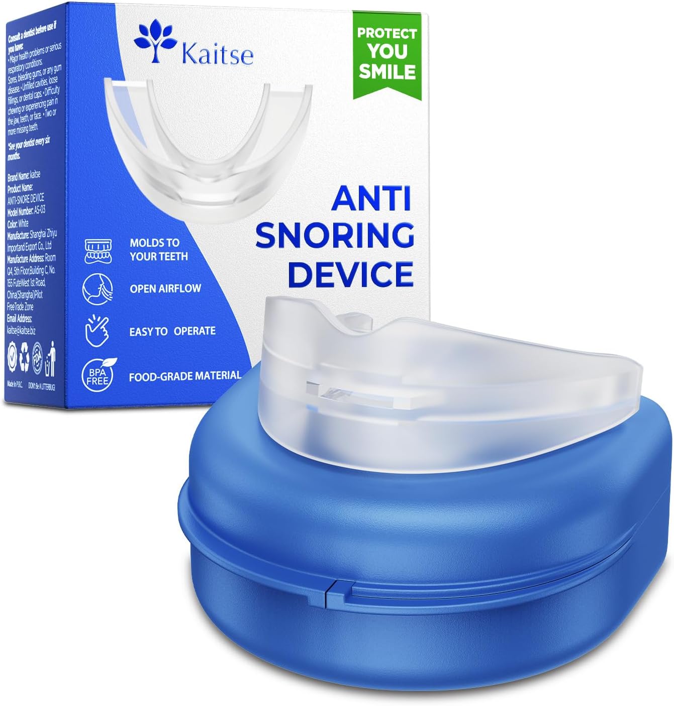 Anti Snoring Devices for Sleep: Anti Snoring for Home Snoring Solution – Essentials for obese snorers aged 20-45 Medium size (Transparent White)